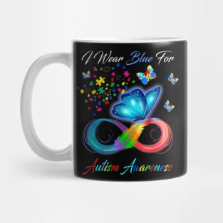 I Wear Blue For Autism Awareness Mug